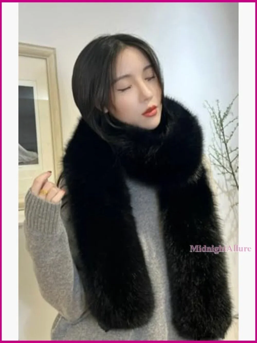 Fluffy Faux Fox Fur Shawl Scarf Winter Wrap Wedding Party Stole